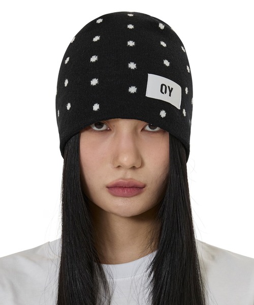 OY（オーワイ）の「『OY/オーワイ』DOTTY BEANIE/ドット ビーニー（ニットキャップ/ビーニー・レディース・ブラック/グレー・FREE）」の3枚目の写真