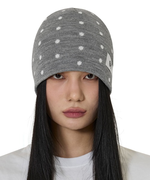 OY（オーワイ）の「『OY/オーワイ』DOTTY BEANIE/ドット ビーニー（ニットキャップ/ビーニー・レディース・ブラック/グレー・FREE）」の6枚目の写真