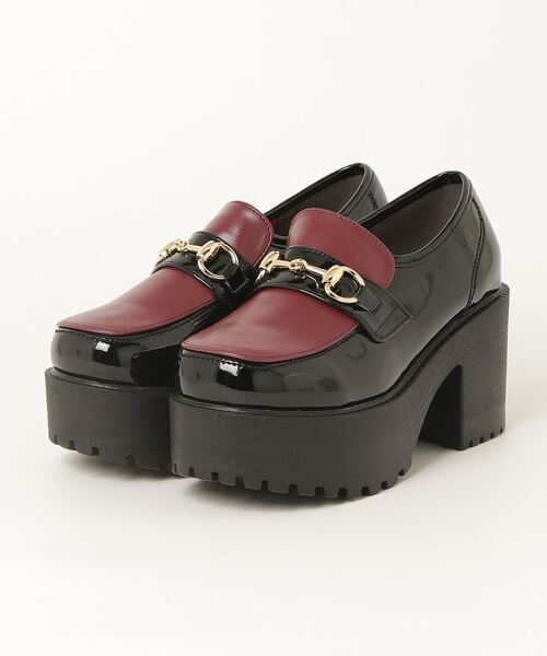 YOSUKE（ヨースケ）の「ヨースケYOSUKEウィメンズ厚底ビットローファー4450001（ローファー・レディース・ワインレッド/ブラック/ブラック×レッド・M/L/LL/S）」の2枚目の写真