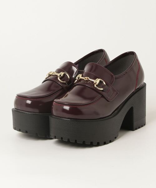 YOSUKE（ヨースケ）の「ヨースケYOSUKEウィメンズ厚底ビットローファー4450001（ローファー・レディース・ワインレッド/ブラック/ブラック×レッド・M/L/LL/S）」の3枚目の写真