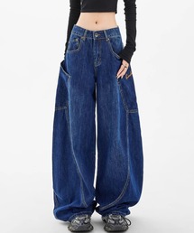 バレルレッグ バルーンデニムパンツ