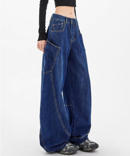 gossip!ロサンゼルス(ゴシップロサンゼルス)の「バレルレッグ バルーンデニムパンツ(デニムパンツ・レディース・ブルー・M/S)」の10枚目の写真