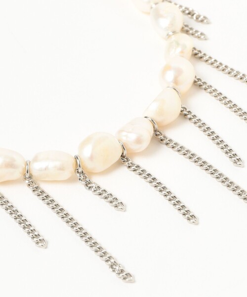 Ray BEAMS(レイビームス)の「フリンジチェーン 淡水パール ネックレス(ネックレス・レディース・シルバー・ONE SIZE)」の2枚目の写真