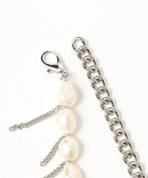 Ray BEAMS(レイビームス)の「フリンジチェーン 淡水パール ネックレス(ネックレス・レディース・シルバー・ONE SIZE)」の3枚目の写真