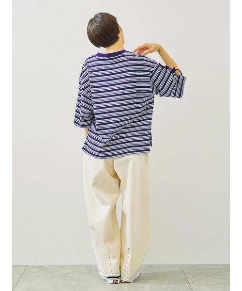 SM2（エスエムツー）の「マルチボーダー袖スリットリボンTシャツ（Tシャツ/カットソー・レディース・グリーン/レッド/ピンク/ネイビー/ベージュ・F）」の17枚目の写真