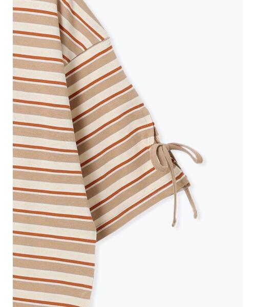 SM2（エスエムツー）の「マルチボーダー袖スリットリボンTシャツ（Tシャツ/カットソー・レディース・グリーン/レッド/ピンク/ネイビー/ベージュ・F）」の10枚目の写真