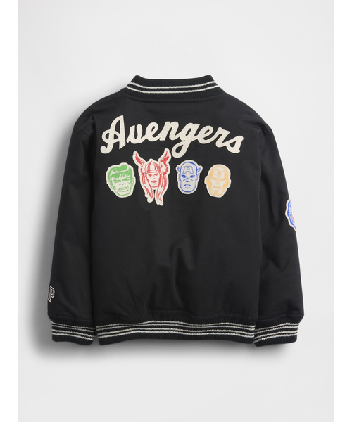 GAP（ギャップ）の「マーベル アベンジャーズ バーシティジャケット (幼児・ベビー)（スタジャン・キッズ・ブラック・100cm/90cm/80ｃｍ/95cm/105cm/110cm）」の3枚目の写真