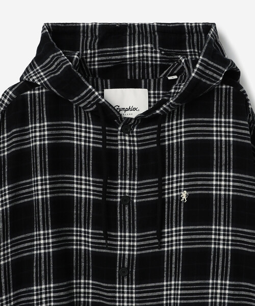 GYMPHLEX（ジムフレックス）の「Gymphlex | ネルチェック フードシャツ MEN（シャツ/ブラウス・メンズ・ブラック系その他/ベージュ系その他・L/M）」の19枚目の写真