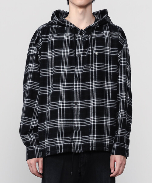 GYMPHLEX（ジムフレックス）の「Gymphlex | ネルチェック フードシャツ MEN（シャツ/ブラウス・メンズ・ブラック系その他/ベージュ系その他・L/M）」の14枚目の写真