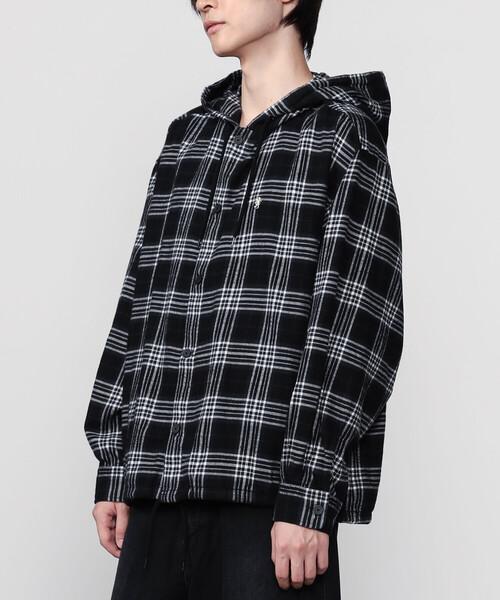 GYMPHLEX（ジムフレックス）の「Gymphlex | ネルチェック フードシャツ MEN（シャツ/ブラウス・メンズ・ブラック系その他/ベージュ系その他・L/M）」の10枚目の写真