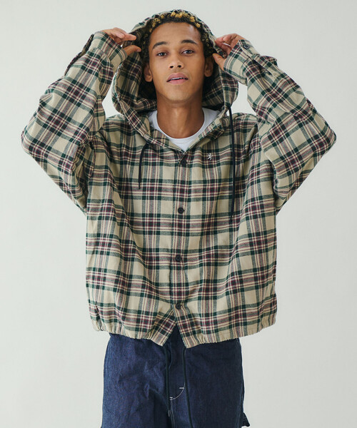 Gymphlex | ネルチェック フードシャツ MEN（シャツ/ブラウス