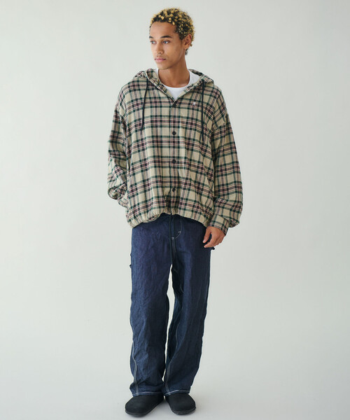 Gymphlex | ネルチェック フードシャツ MEN（シャツ/ブラウス