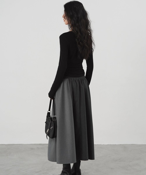 Fano Studios（ファノ ストゥディオズ）の「バイカラースレアスカート EM25a065【EIGHTHMONTH】（スカート・レディース・ダークグレー・L/M/S）」の10枚目の写真