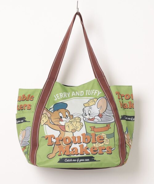 Tom＆Jerry（トムアンドジェリー）の「トムとジェリー バルーントート2（トートバッグ・レディース・オレンジ/オレンジ系/ブラック系その他/ターコイズブルー/イエロー系その他/レッド/イエロー/カラフル/ダークブルー/オリーブ/レッド系その他/グリーン/ブラック・FREE）」の4枚目の写真