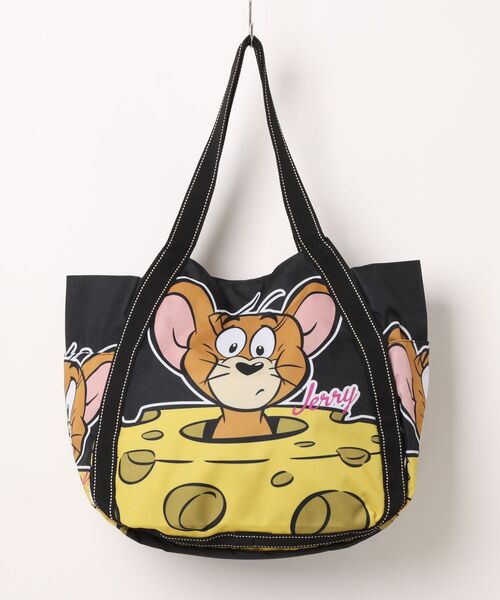 Tom＆Jerry（トムアンドジェリー）の「トムとジェリー バルーントート2（トートバッグ・レディース・オレンジ/オレンジ系/ブラック系その他/ターコイズブルー/イエロー系その他/レッド/イエロー/カラフル/ダークブルー/オリーブ/レッド系その他/グリーン/ブラック・FREE）」の2枚目の写真