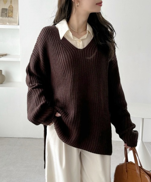 セール】ゆったりサイズでインナーを変えて楽しめる♪ サイドスリット