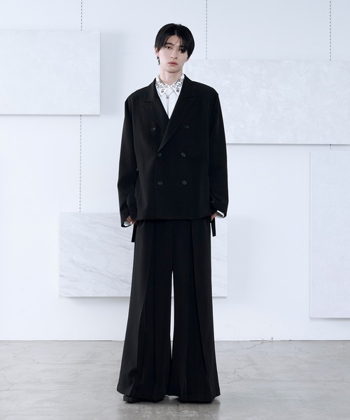 Ellno Loset（エルノロゼット）の「2wayアームスリットフラワー刺繍ドレープシャツ（シャツ/ブラウス・メンズ・ブラック/ブルーグレー/オフホワイト/グレー・SMALL/MEDIUM/LARGE）」の18枚目の写真