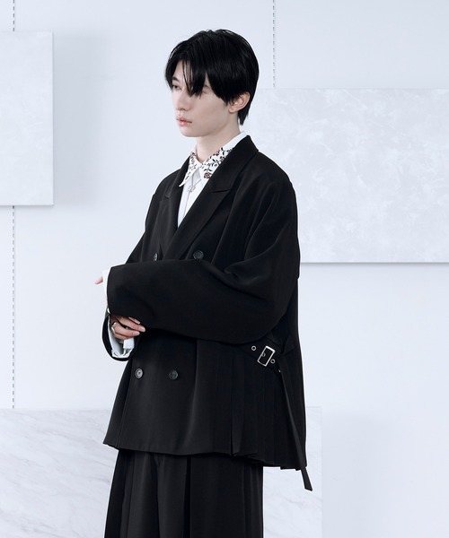 Ellno Loset（エルノロゼット）の「2wayアームスリットフラワー刺繍ドレープシャツ（シャツ/ブラウス・メンズ・ブラック/ブルーグレー/オフホワイト/グレー・SMALL/MEDIUM/LARGE）」の14枚目の写真