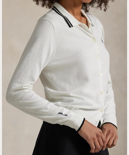 POLO GOLF(ポロ ゴルフ)の「コットンブレンド ポロカラー カーディガン(カーディガン/ボレロ・レディース・ホワイト・XS/S/M/L/XXS)」の4枚目の写真