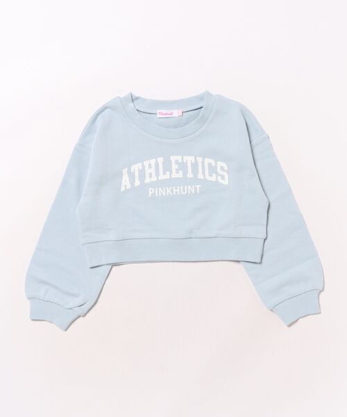 PINKHUNT（ピンクハント）の「PINKHUNT ピンクハント カレッジロゴショート丈トレーナー 0951K（ボトムス別売）（スウェット・キッズ・ブラック/ライトブルー/オフホワイト・120cm/130cm/140cm/150cm/160cm）」の13枚目の写真