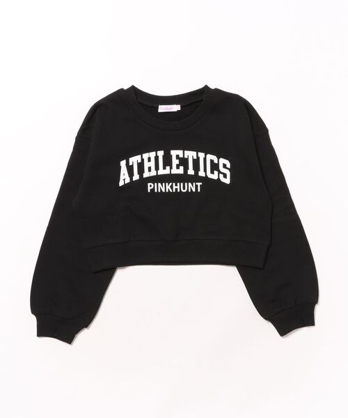 PINKHUNT（ピンクハント）の「PINKHUNT ピンクハント カレッジロゴショート丈トレーナー 0951K（ボトムス別売）（スウェット・キッズ・ブラック/ライトブルー/オフホワイト・120cm/130cm/140cm/150cm/160cm）」の14枚目の写真