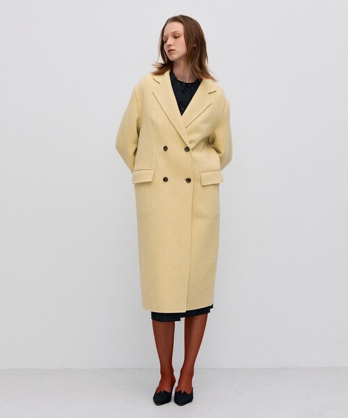 セール】オートミールダブルフェイス リバーロングコート（チェスター