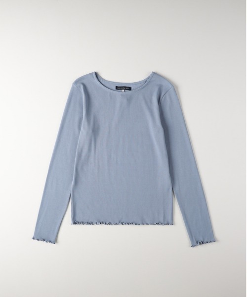 Right-on（ライトオン）の「【HONEYSUCKLE ROSE】リブメローロングスリーブＴシャツ（Tシャツ/カットソー・レディース・オフホワイト/ブラック/ブラック×ホワイト/ブルー・M/L/S）」の4枚目の写真