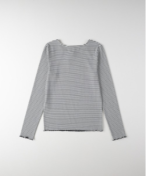 Right-on（ライトオン）の「【HONEYSUCKLE ROSE】リブメローロングスリーブＴシャツ（Tシャツ/カットソー・レディース・オフホワイト/ブラック/ブラック×ホワイト/ブルー・M/L/S）」の9枚目の写真