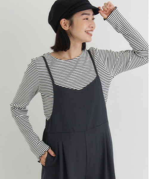 Right-on（ライトオン）の「【HONEYSUCKLE ROSE】リブメローロングスリーブＴシャツ（Tシャツ/カットソー・レディース・オフホワイト/ブラック/ブラック×ホワイト/ブルー・M/L/S）」の18枚目の写真