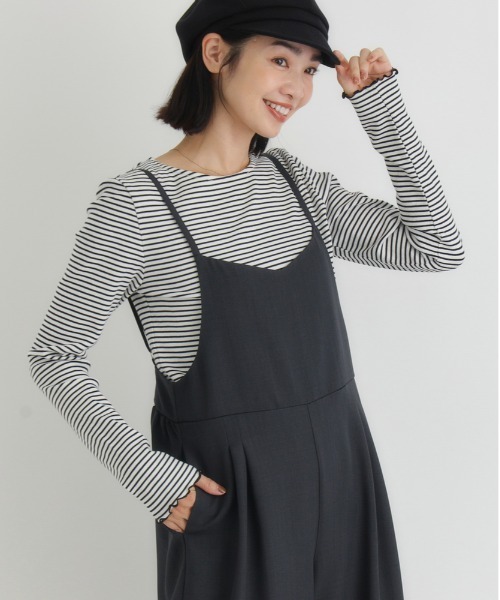 Right-on（ライトオン）の「【HONEYSUCKLE ROSE】リブメローロングスリーブＴシャツ（Tシャツ/カットソー・レディース・オフホワイト/ブラック/ブラック×ホワイト/ブルー・M/L/S）」の17枚目の写真