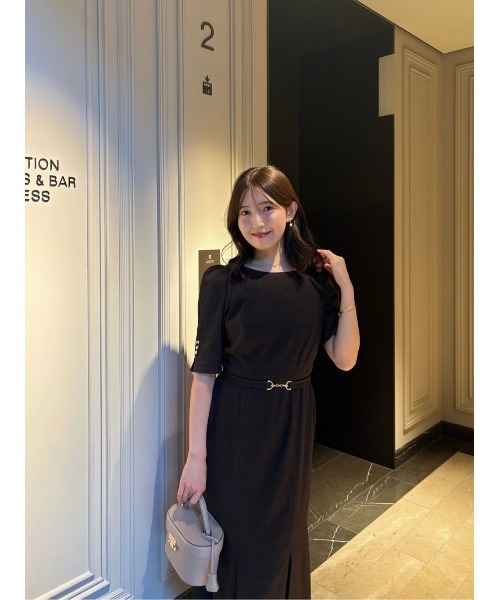 Houndstooth Belted Mermaid Dress