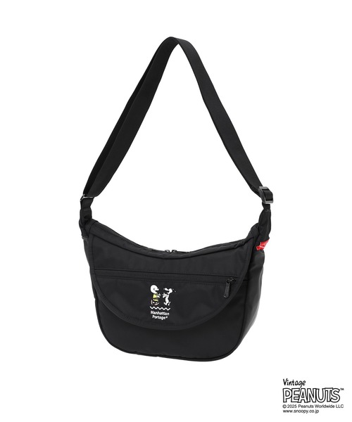 Manhattan Portage（マンハッタンポーテージ）の「DUET SHOULDER BAG FZP MGNT FLIGHT NYLON BACKING PEANUTS 25（ショルダーバッグ・レディース・ブラック・X-SMALL）」の6枚目の写真