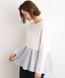 grove | 裾切替タックペプラムTシャツ(Tシャツ/カットソー)