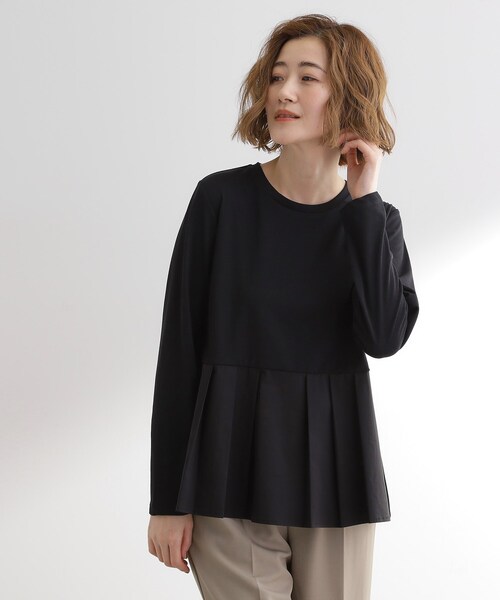 grove（グローブ）の「裾切替タックペプラムTシャツ（Tシャツ/カットソー・レディース・ブラック/オフホワイト/ブルー系その他4・02/01/04/03/05）」の8枚目の写真