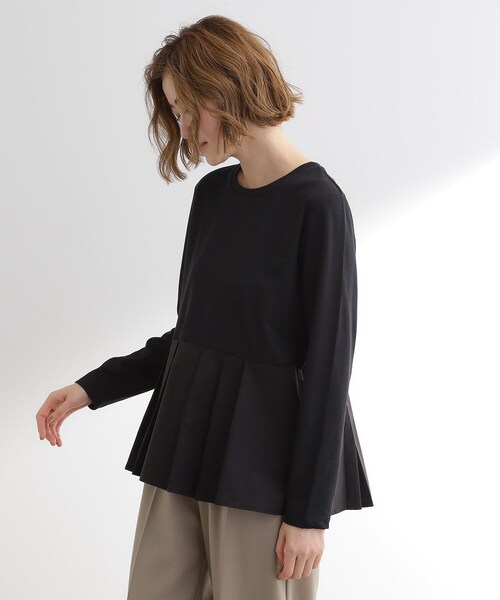 grove（グローブ）の「裾切替タックペプラムTシャツ（Tシャツ/カットソー・レディース・ブラック/オフホワイト/ブルー系その他4・02/01/04/03/05）」の9枚目の写真