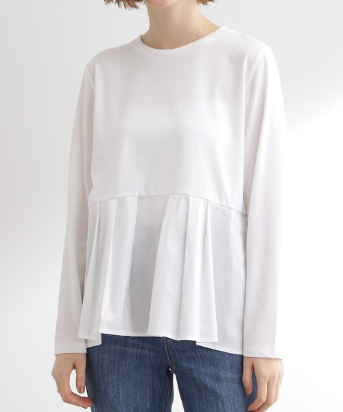 grove（グローブ）の「裾切替タックペプラムTシャツ（Tシャツ/カットソー・レディース・ブラック/オフホワイト/ブルー系その他4・02/01/04/03/05）」の16枚目の写真