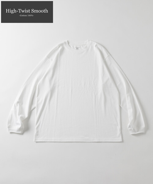 セール】High-Twist Smooth ソリッド ロングスリーブTシャツ/無地（T