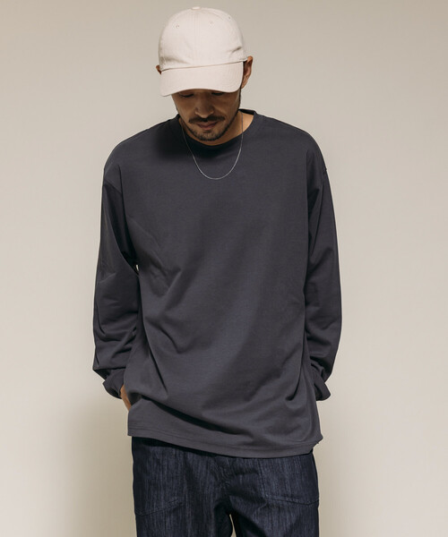 セール】High-Twist Smooth ソリッド ロングスリーブTシャツ/無地（T