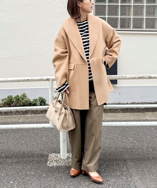 NOLLEY’S Sophi（ノーリーズソフィ）の「SUPER140リバーショールコート（その他アウター・レディース・ダークブラウン/キャメル/ベージュ/ネイビー・38/36）」の16枚目の写真