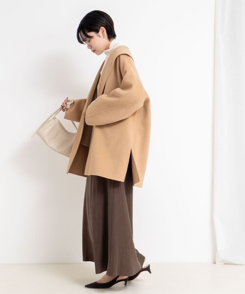 NOLLEY’S Sophi（ノーリーズソフィ）の「SUPER140リバーショールコート（その他アウター・レディース・ダークブラウン/キャメル/ベージュ/ネイビー・38/36）」の21枚目の写真