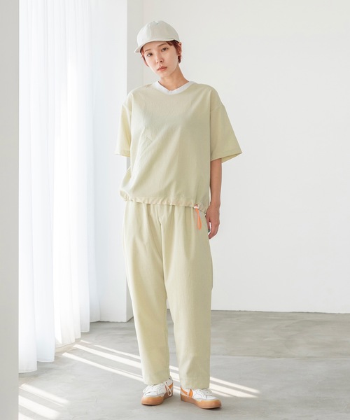 sneeuw（スニュウ）の「ワンポケットプルオーバー（Tシャツ/カットソー・レディース・チャコールグレー/グリーン・1/3）」の3枚目の写真
