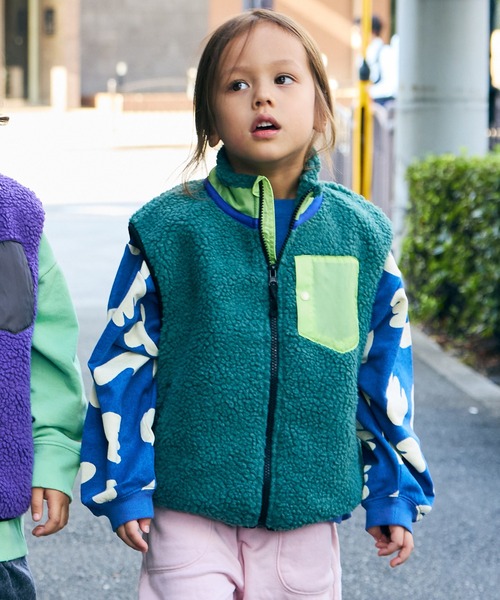 MARKEY'S（マーキーズ）の「リペスＡボアベスト（その他アウター・キッズ・オフホワイト/ブラック/パープル系その他/ブラウン/グリーン・100/95/90/80/150/140/130/120/110）」の4枚目の写真