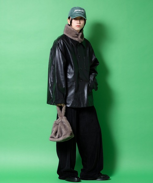 an meets zakka(アンミツザッカ)の「an meets zakka ショートファーループハンドル巾着バッグ(ハンドバッグ・レディース・グレー/ブラック/ホワイト/ブラウン/ピンク/レオパード/チャコール/モカ/ベージュ・ONESIZE)」の16枚目の写真