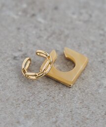 DISCOAT（ディスコート）の「【GOLDY】スクエア×チェーン風イヤカフSET（イヤーカフ）」