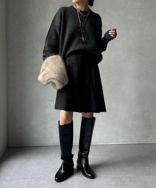 DouDou(ドゥドゥ)の「【WEB限定】クルーネックショートプルオーバー(ニット/セーター・レディース・レッド/キャメル/オフホワイト/チャコールグレー・FREE)」の9枚目の写真