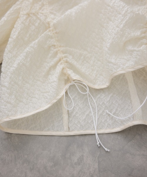 ADAM ET ROPE'（アダムエロペ）の「ジャガードコンビギャザートップス（Tシャツ/カットソー・レディース・ブラック/オフホワイト・FREE）」の8枚目の写真