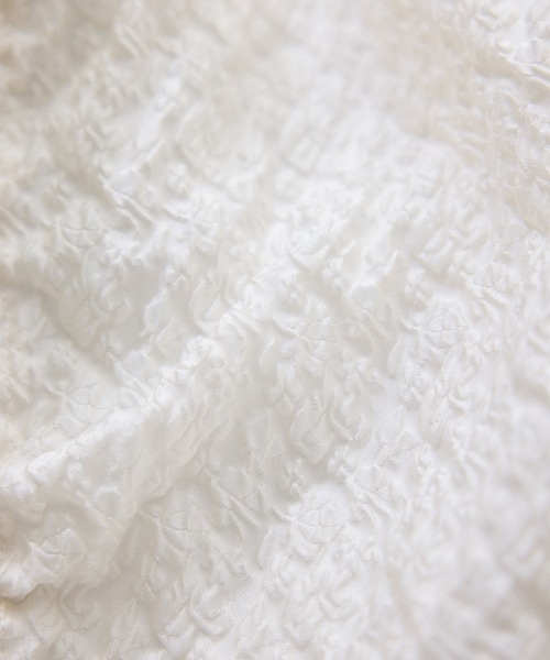 ADAM ET ROPE'（アダムエロペ）の「ジャガードコンビギャザートップス（Tシャツ/カットソー・レディース・ブラック/オフホワイト・FREE）」の6枚目の写真