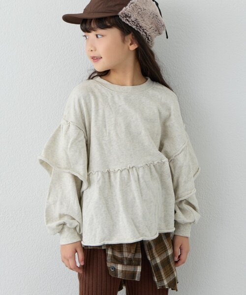 CIAOPANIC TYPY(チャオパニックティピー)の「【WEB限定】【KIDS】ピグメント加工フリルスウェット(Tシャツ/カットソー・キッズ・チャコールグレー/サックスブルー/ピンク/グレー・MEDIUM/LARGE/X-LARGE/XX-LARGE)」の7枚目の写真