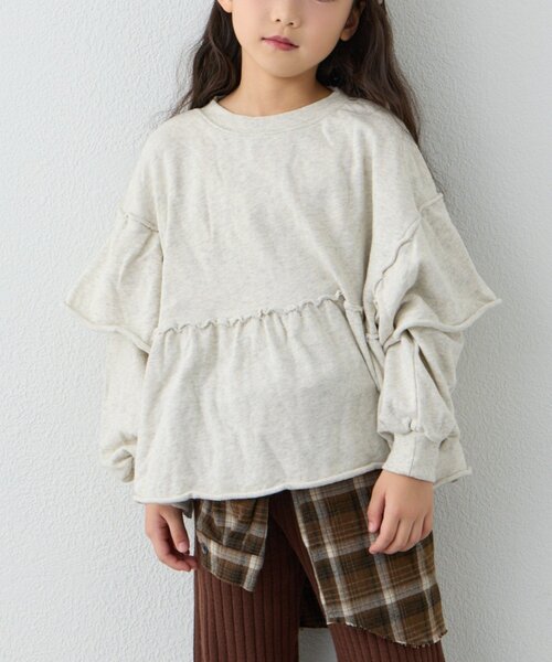 CIAOPANIC TYPY(チャオパニックティピー)の「【WEB限定】【KIDS】ピグメント加工フリルスウェット(Tシャツ/カットソー・キッズ・チャコールグレー/サックスブルー/ピンク/グレー・MEDIUM/LARGE/X-LARGE/XX-LARGE)」の8枚目の写真