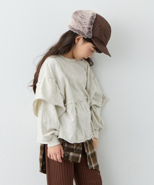 CIAOPANIC TYPY(チャオパニックティピー)の「【WEB限定】【KIDS】ピグメント加工フリルスウェット(Tシャツ/カットソー・キッズ・チャコールグレー/サックスブルー/ピンク/グレー・MEDIUM/LARGE/X-LARGE/XX-LARGE)」の9枚目の写真